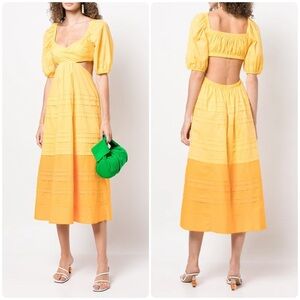New! STAUD Carina Cotton Poplin Midi Dress 🌻🌻 XS